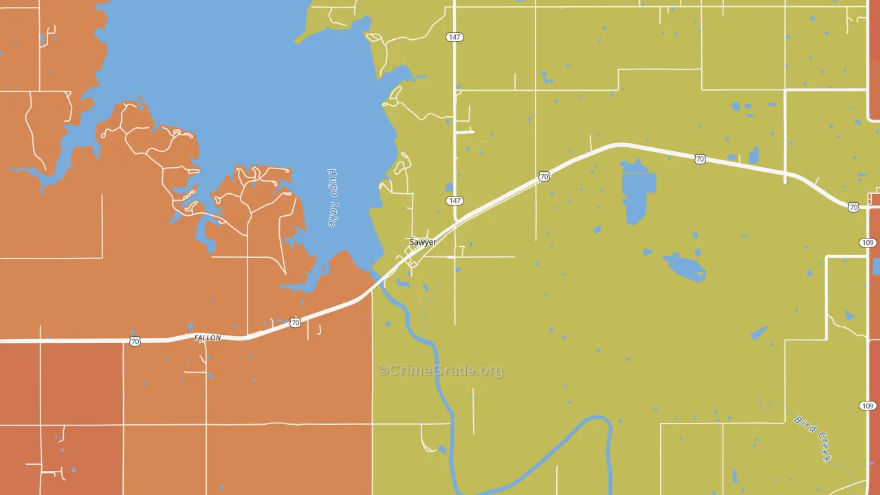 Sawyer, OK Map of Murder Rates