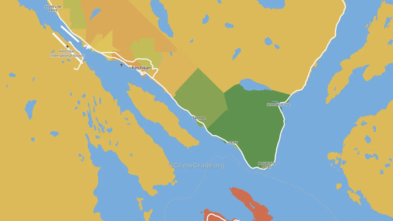 Saxman, AK Map of Murder Rates