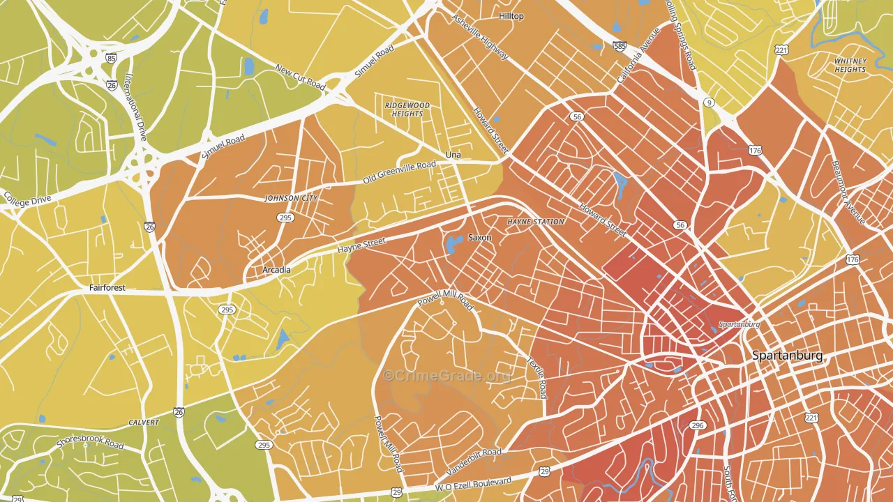 Saxon, SC Map of Murder Rates