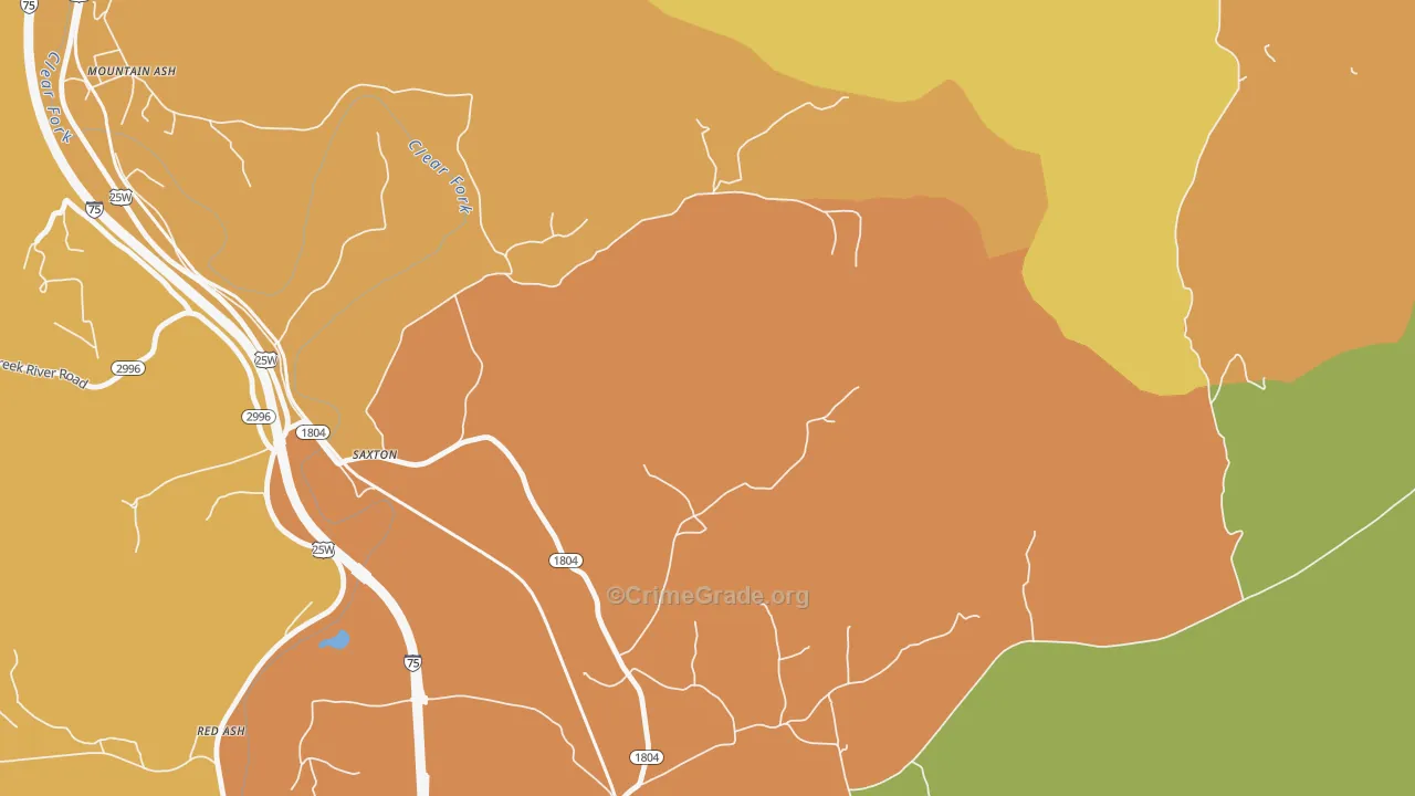 Saxton, KY Map of Murder Rates