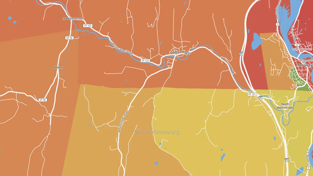 Saxtons River, VT Map of Murder Rates