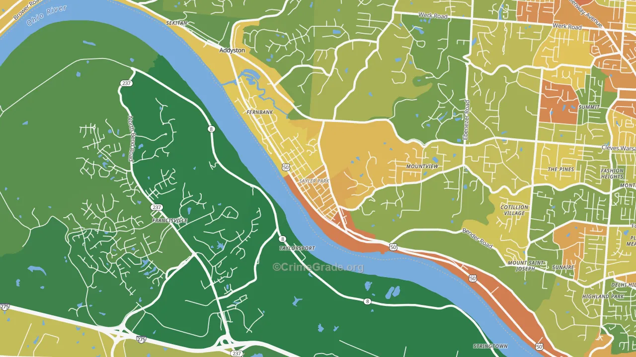 Sayler Park, Cincinnati, OH Map of Murder Rates