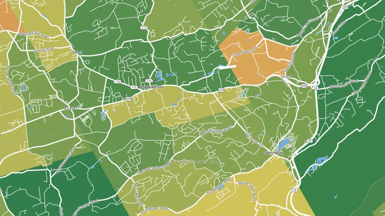 Saylorsburg, PA Map of Murder Rates