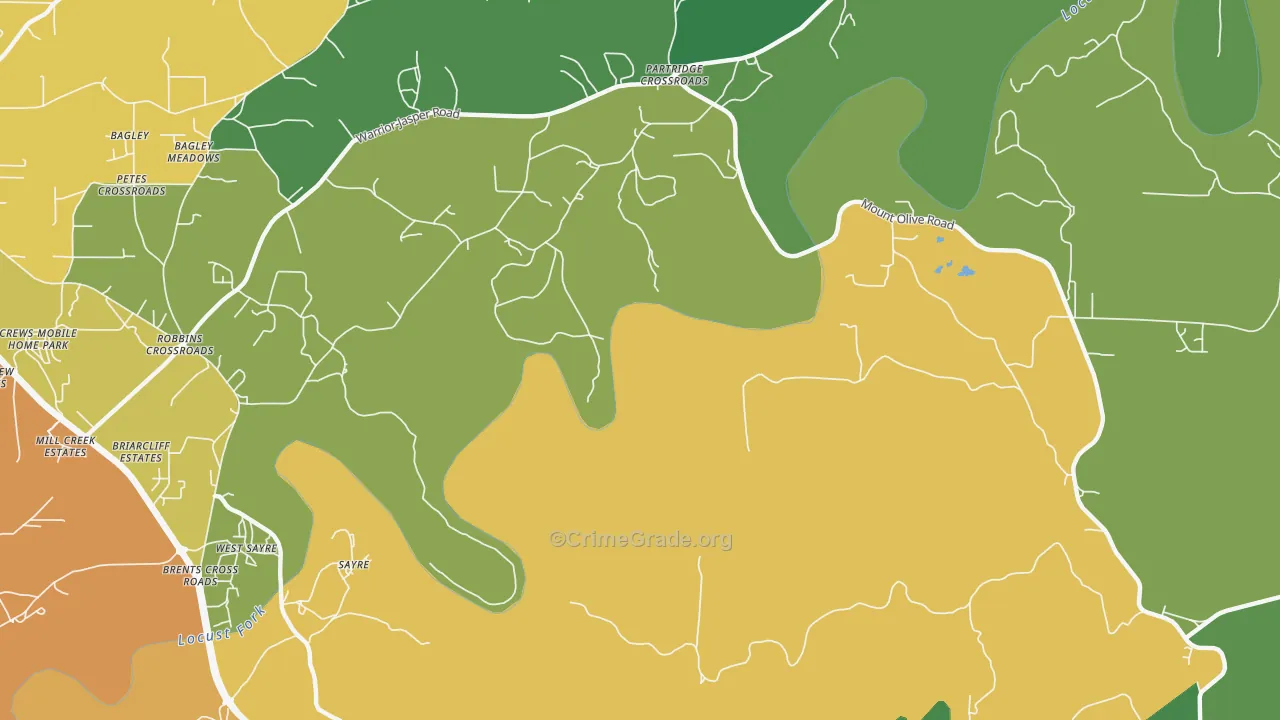 Sayre, AL Map of Murder Rates