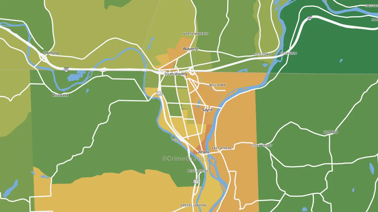 Sayre, PA Map of Murder Rates