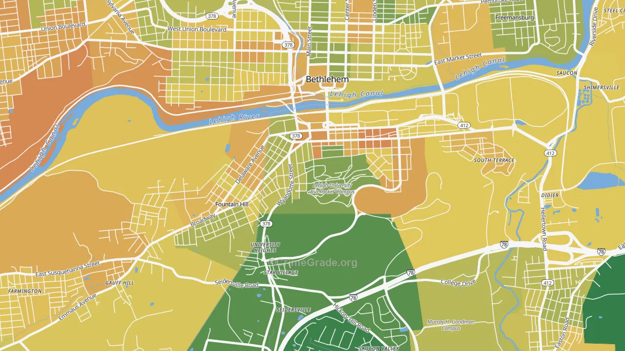 Sayre Park, Bethlehem, PA Map of Murder Rates