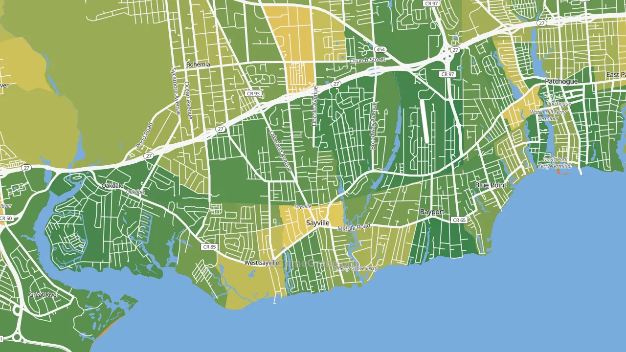 Sayville, NY Map of Murder Rates