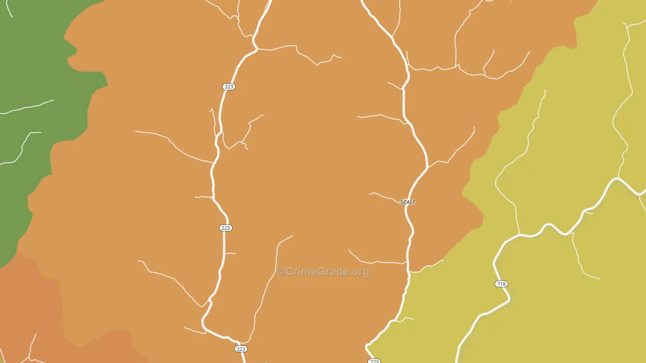 Scalf, KY Map of Murder Rates