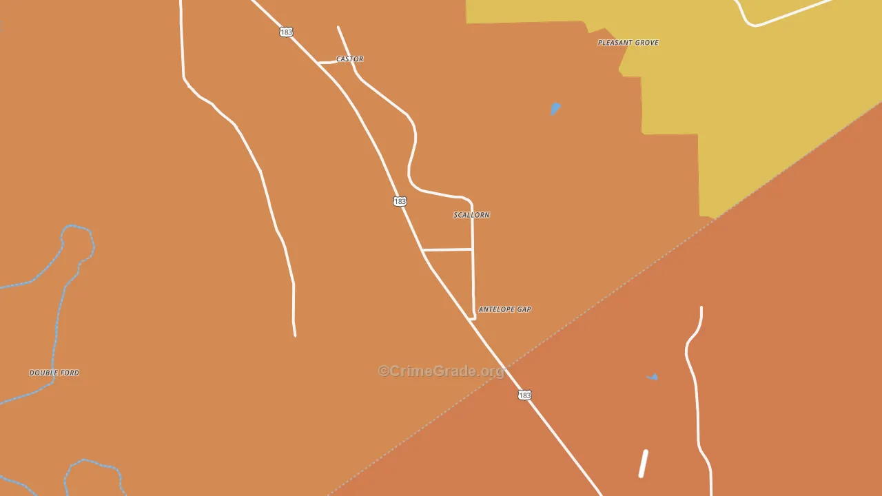 Scallorn, TX Map of Murder Rates
