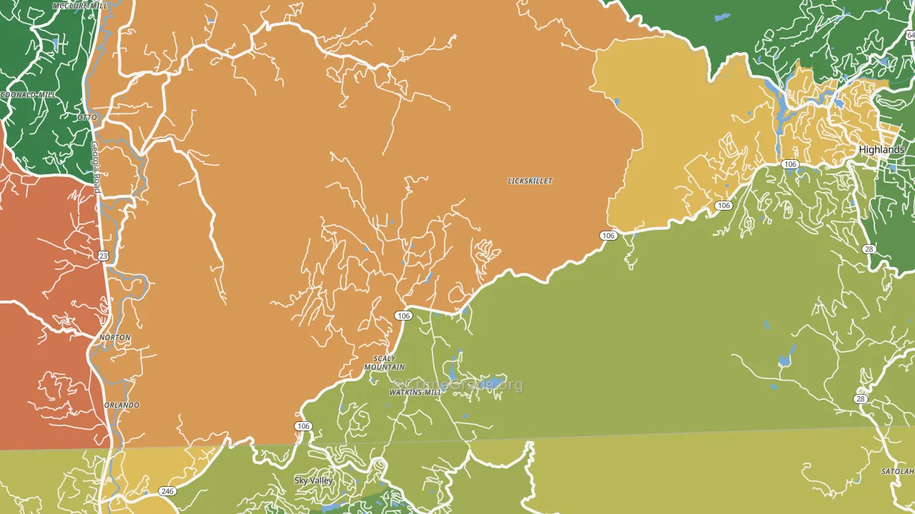 Scaly Mountain, NC Map of Murder Rates