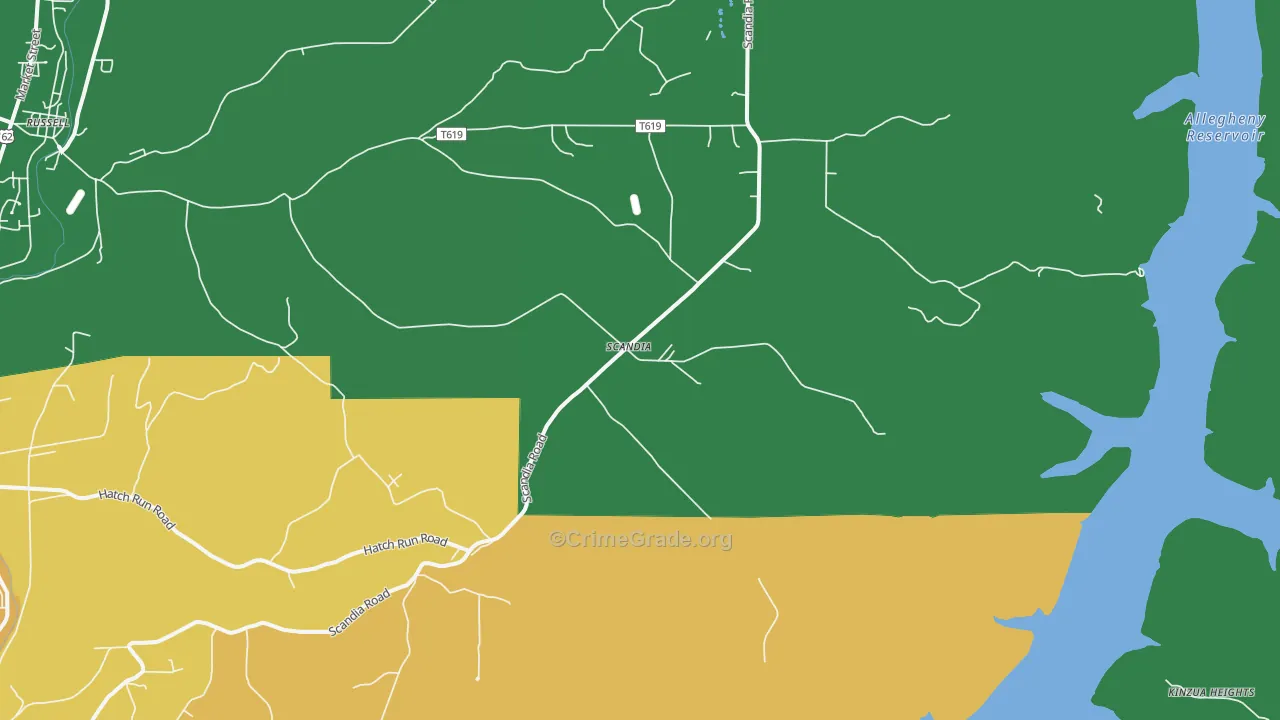 Scandia, PA Map of Murder Rates