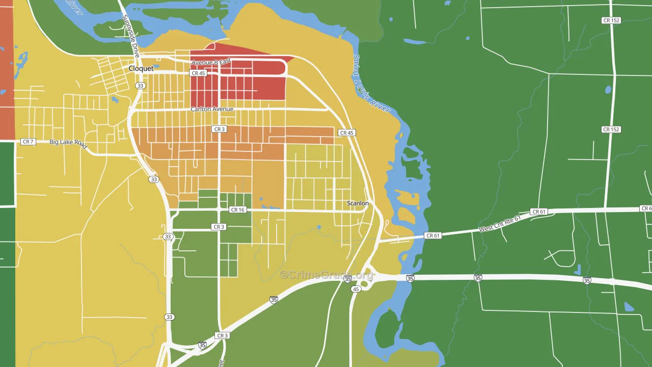 Scanlon, MN Map of Murder Rates