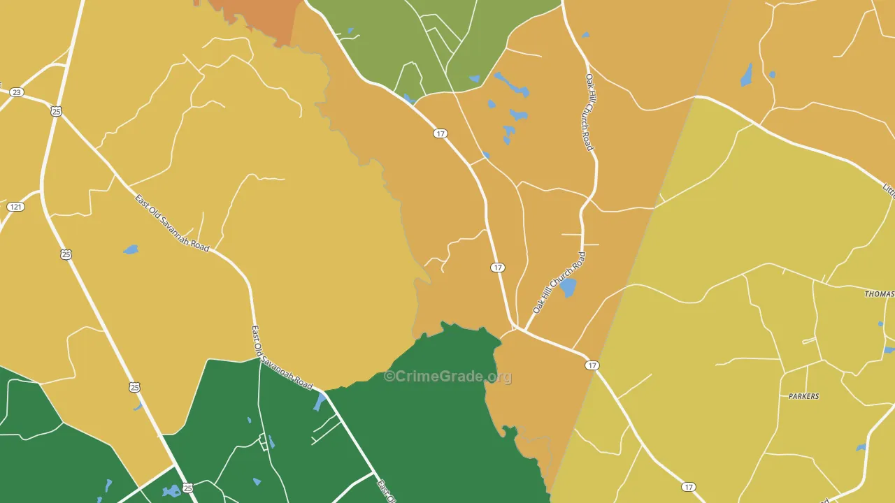 Scarboro, GA Map of Murder Rates