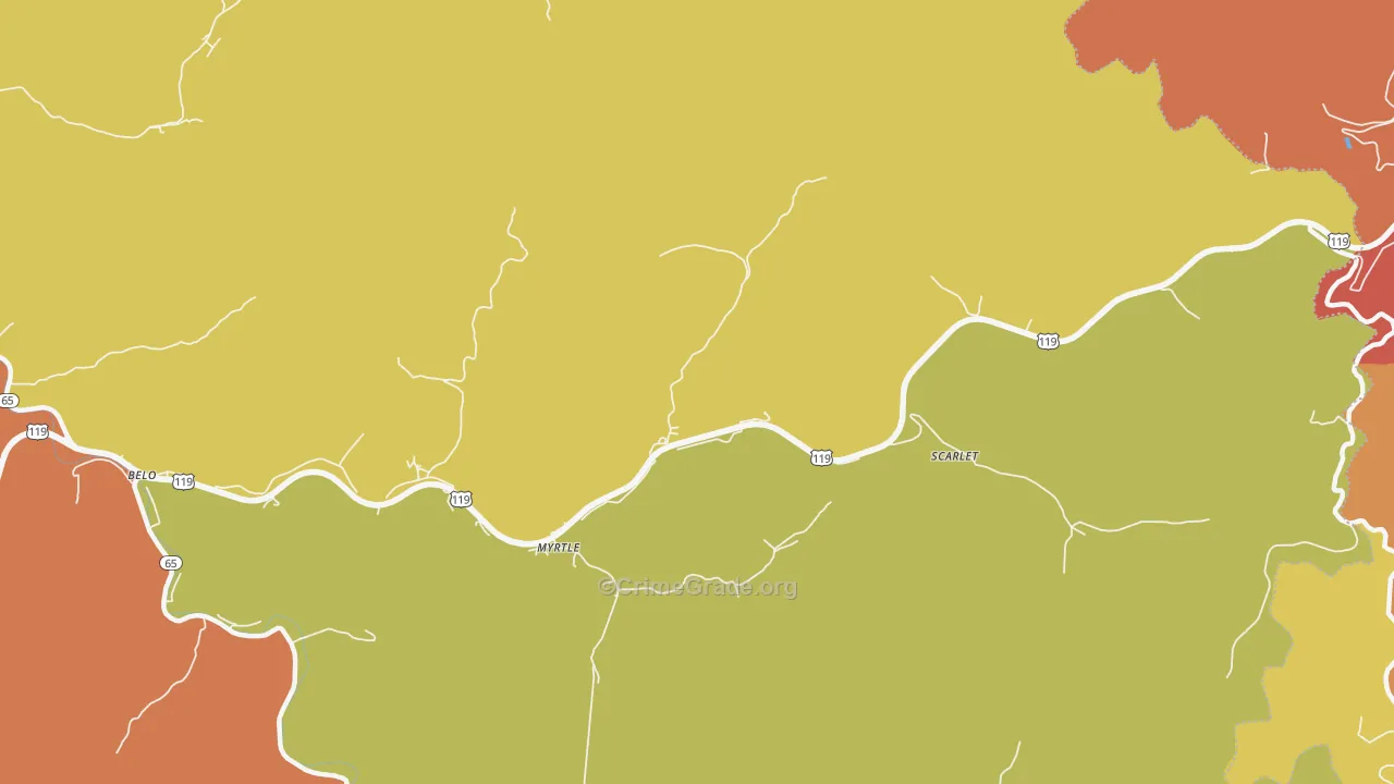 Scarlet, WV Map of Murder Rates