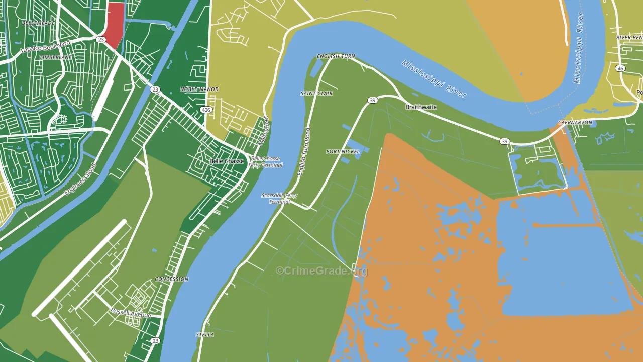 Scarsdale, LA Map of Murder Rates