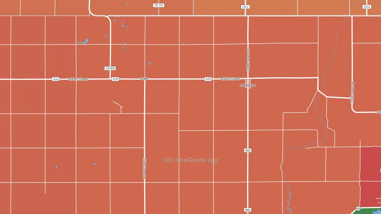 Scarville, IA Map of Murder Rates