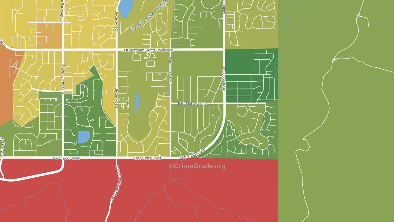 Scenic Foothills, Anchorage, AK Map of Murder Rates