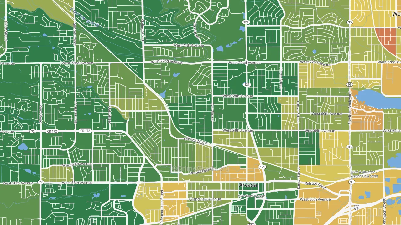 Scenic Heights, Arvada, CO Map of Murder Rates