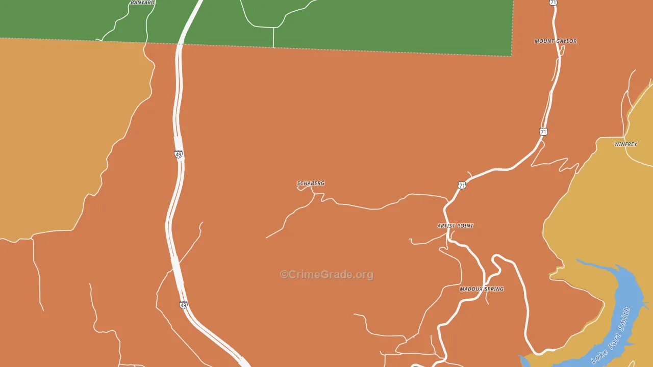 Schaberg, AR Map of Murder Rates