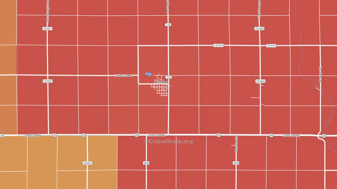 Schaller, IA Map of Murder Rates