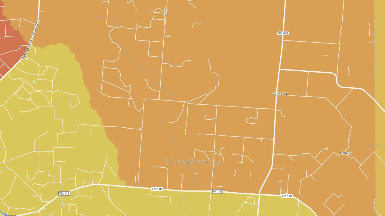 Schattel, TX Map of Murder Rates