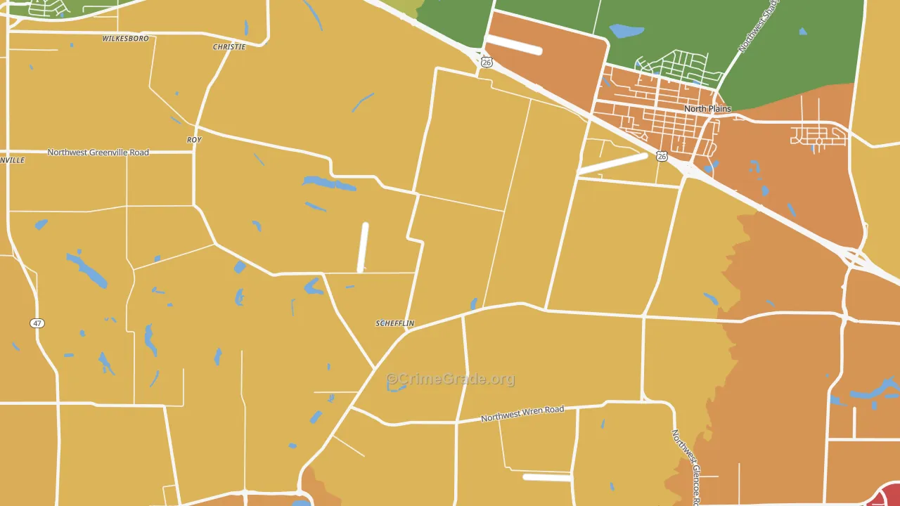 Schefflin, OR Map of Murder Rates
