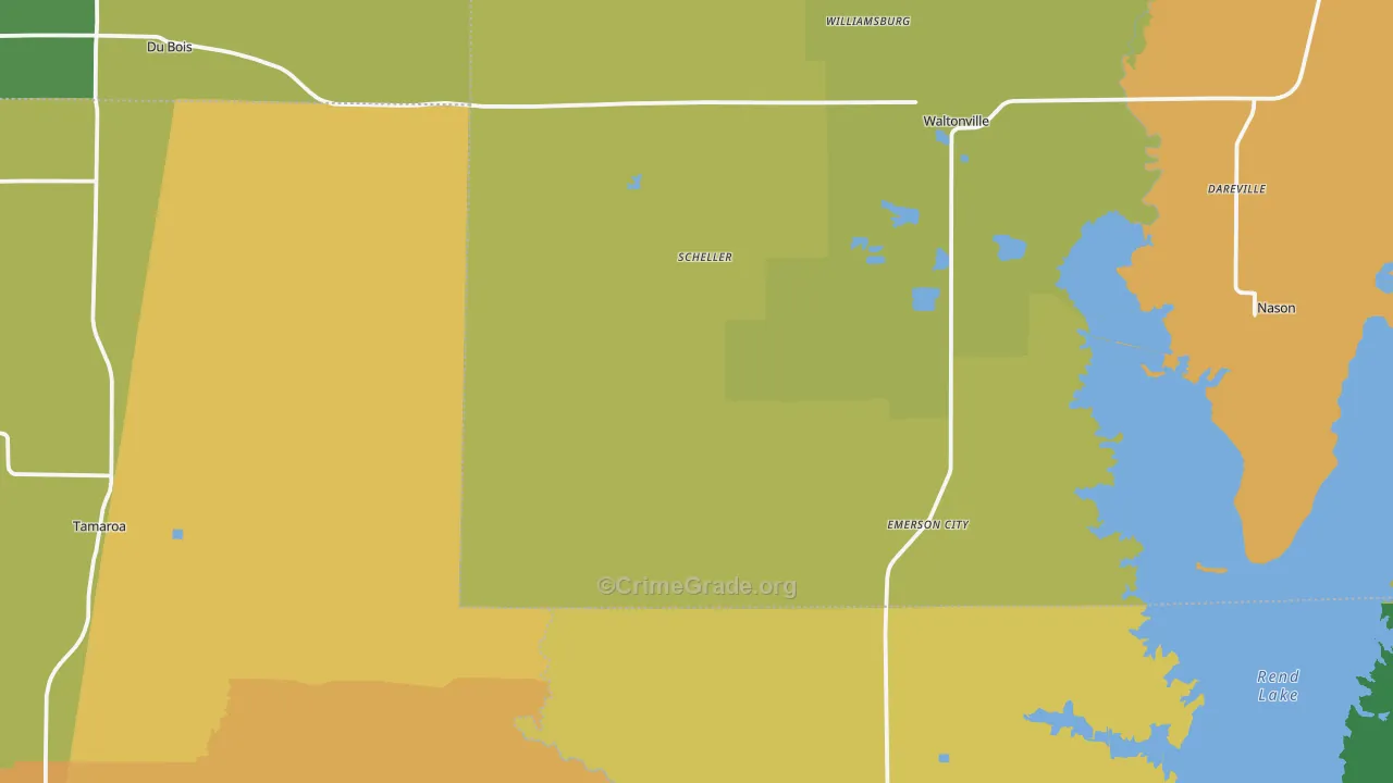 Scheller, IL Map of Murder Rates