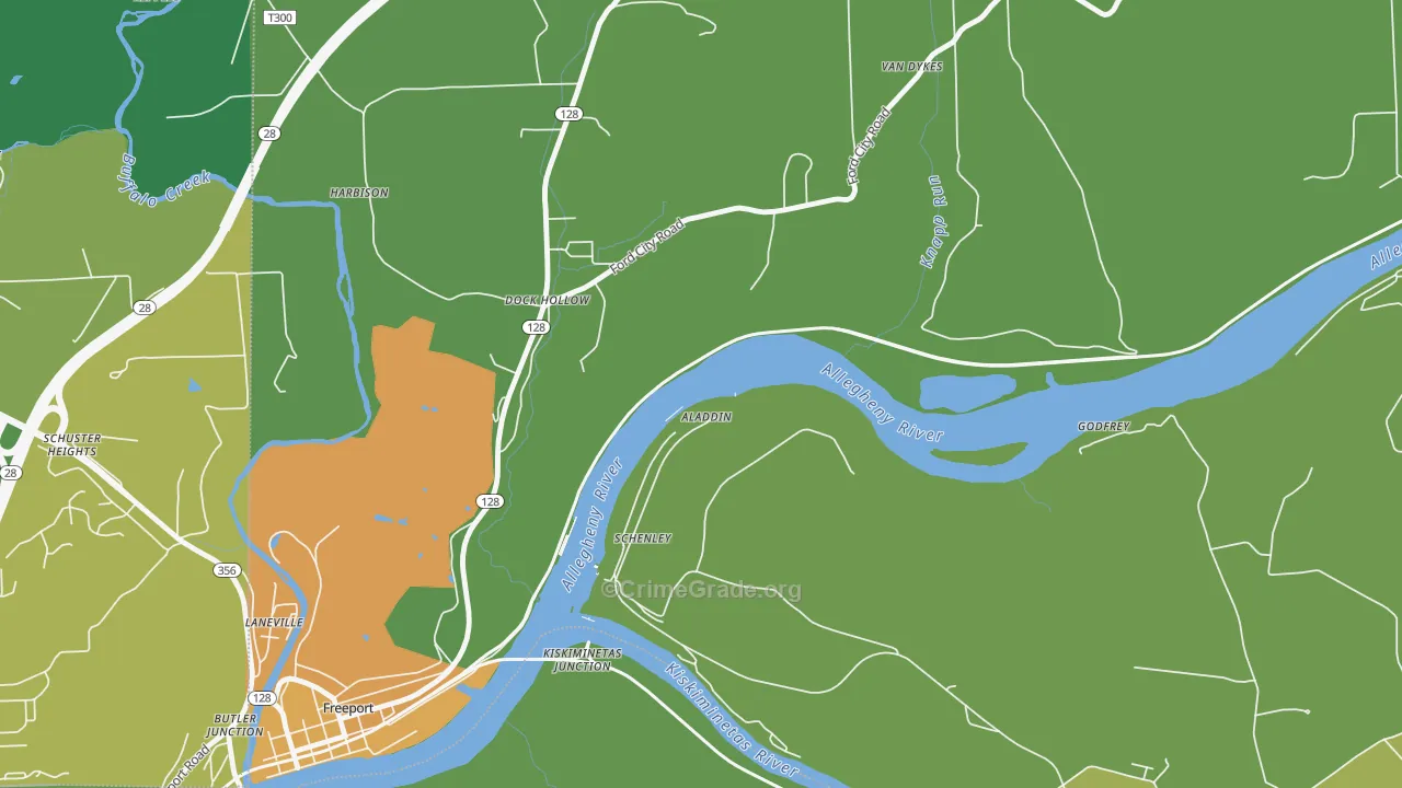 Schenley, PA Map of Murder Rates