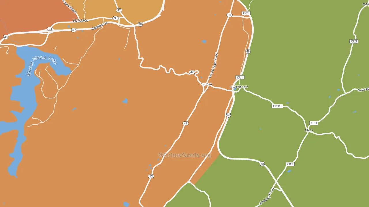 Scherr, WV Map of Murder Rates
