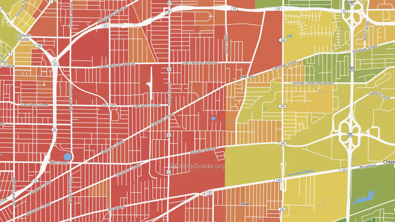 Schiller Park, Buffalo, NY Map of Murder Rates