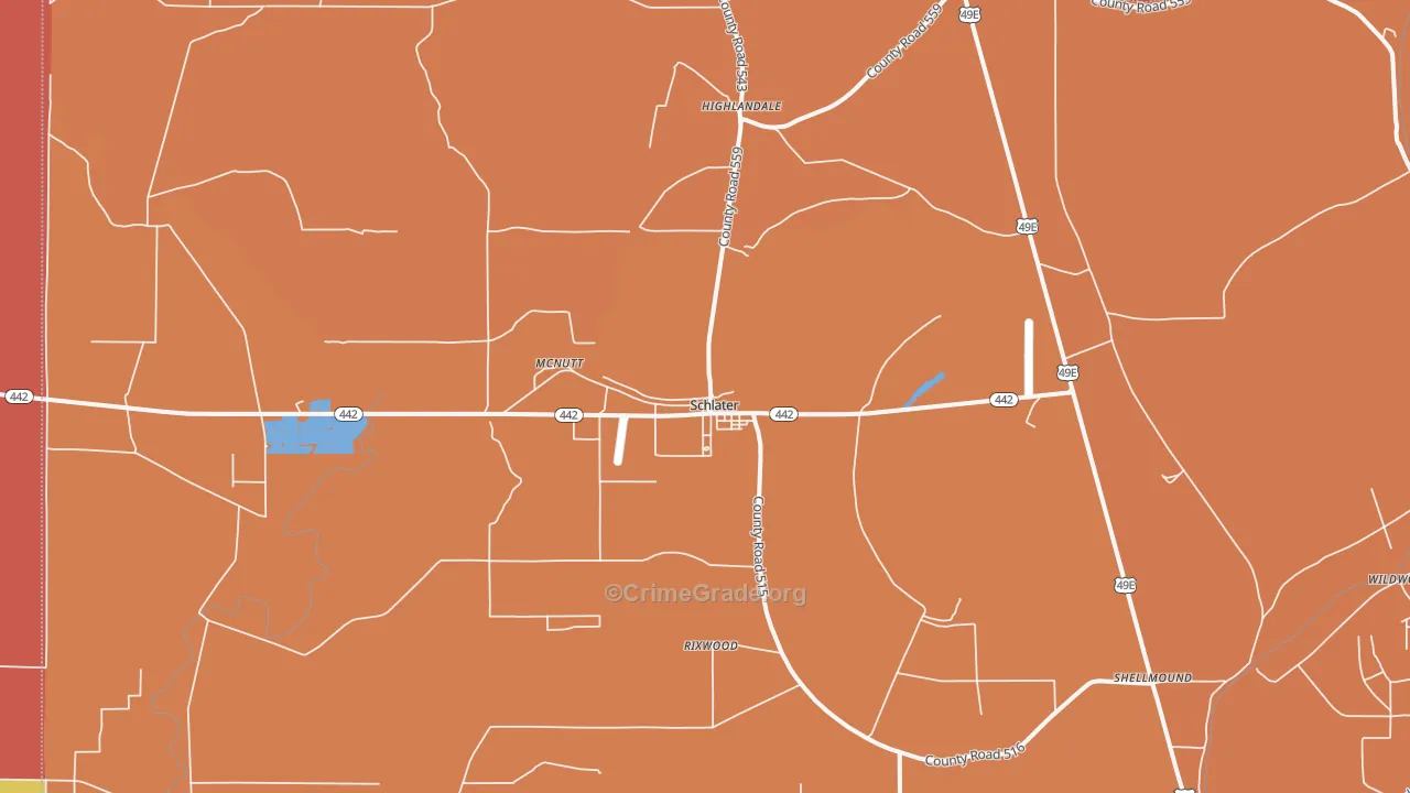 Schlater, MS Map of Murder Rates