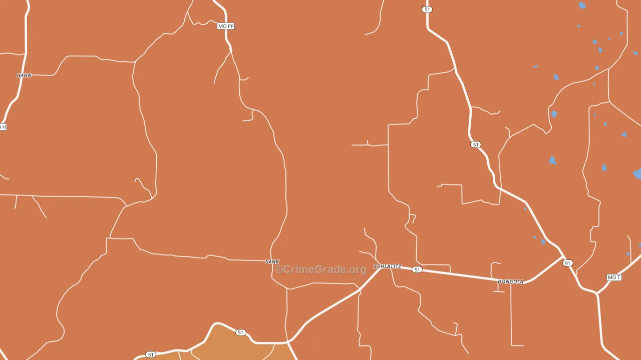 Schlatitz, MO Map of Murder Rates