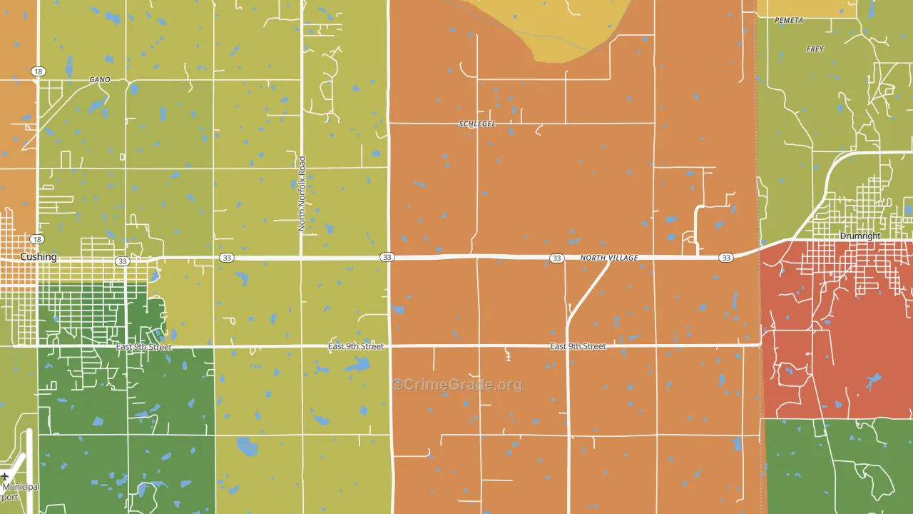 Schlegel, OK Map of Murder Rates