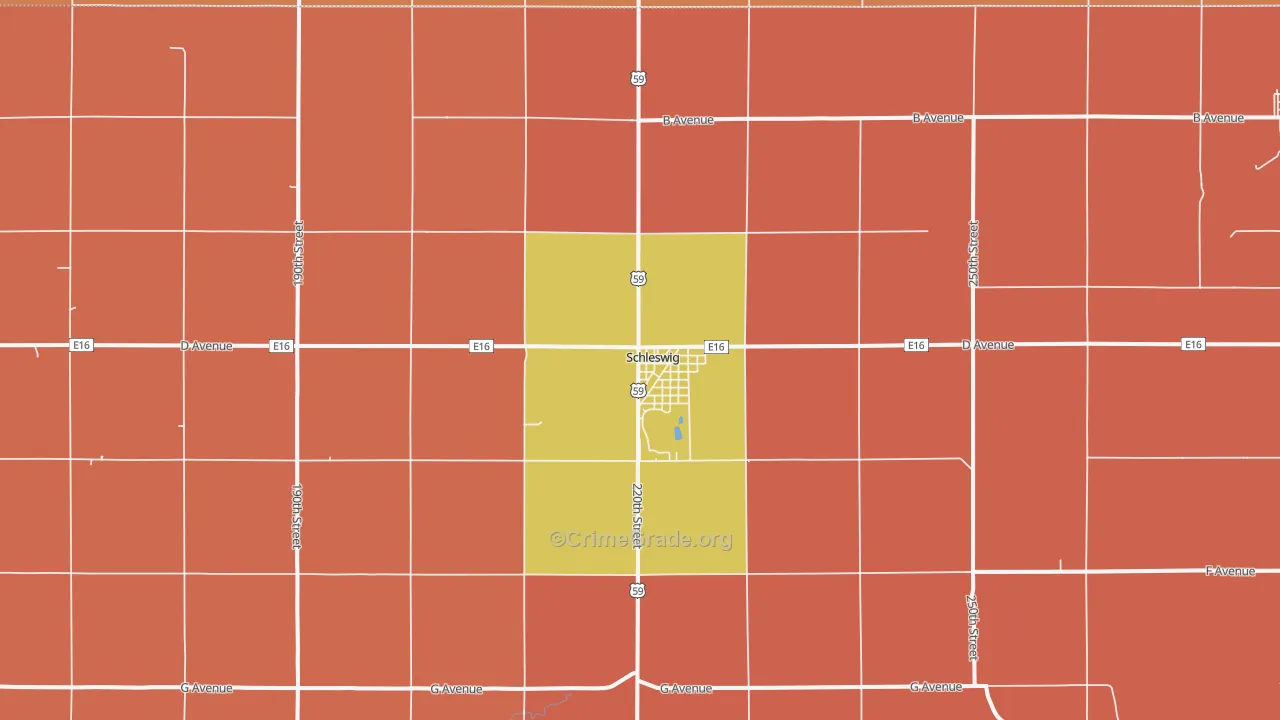 Schleswig, IA Map of Murder Rates