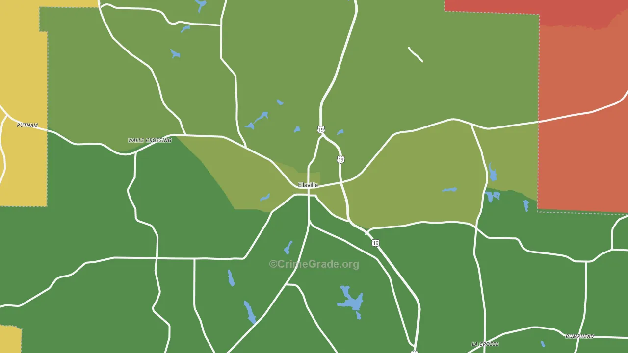 Schley County, GA Map of Murder Rates