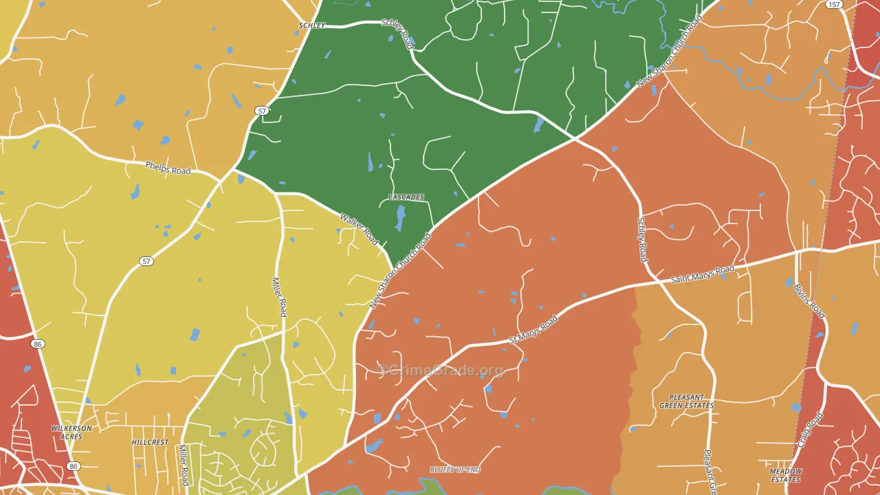 Schley, NC Map of Murder Rates