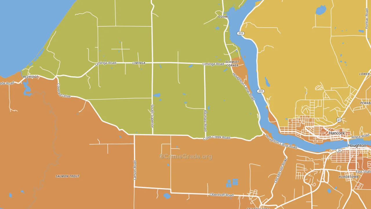 Schmidt Corner, MI Map of Murder Rates