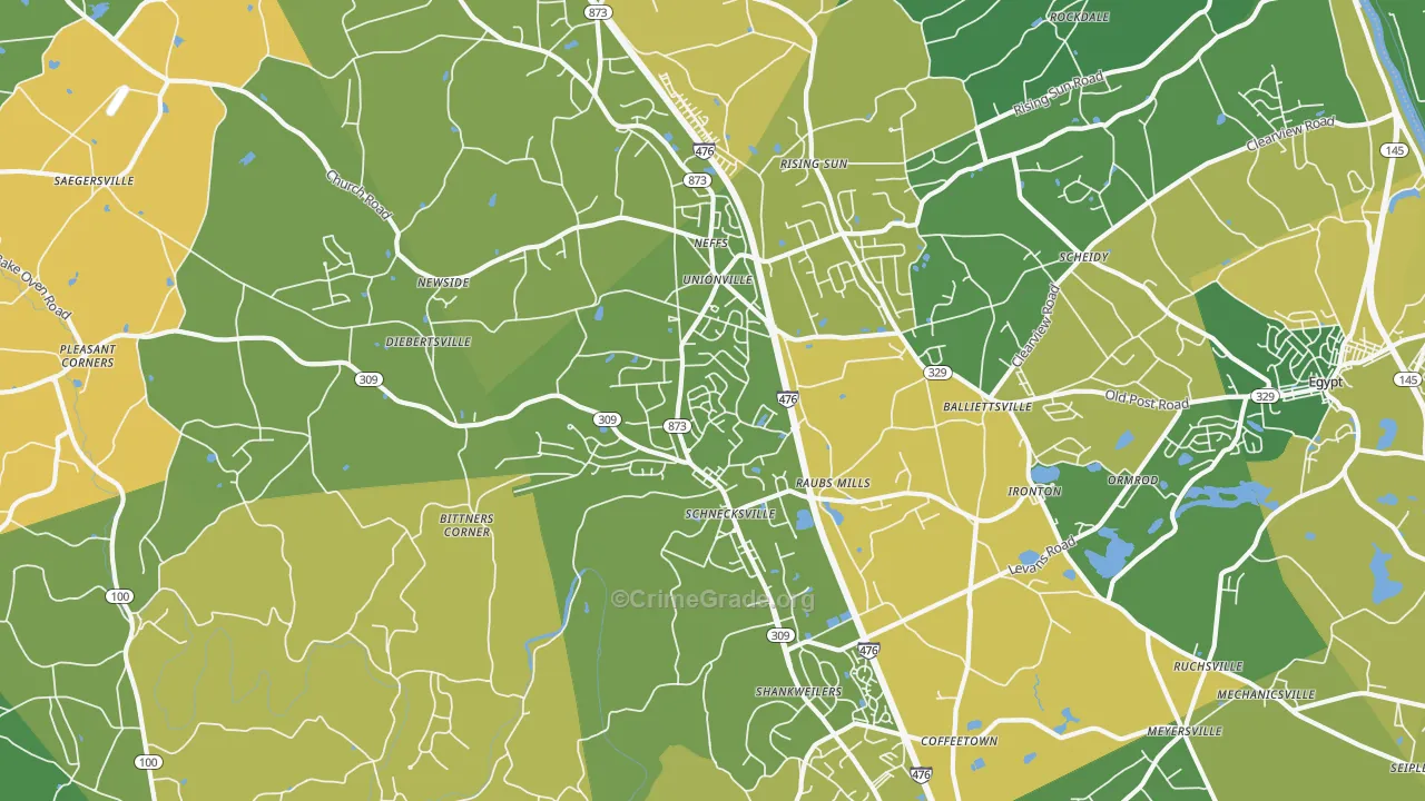 Schnecksville, PA Map of Murder Rates