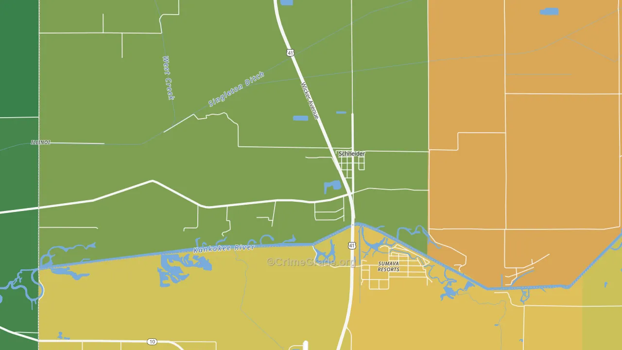 Schneider, IN Map of Murder Rates