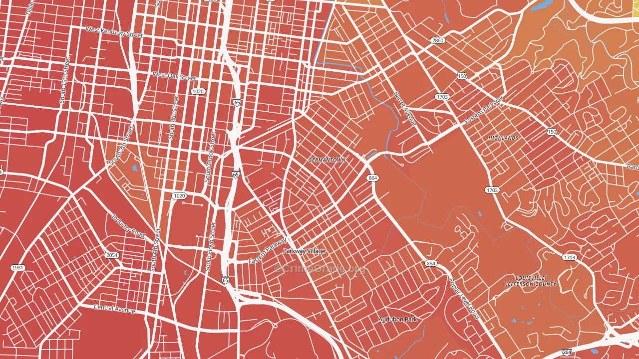Schnitzelburg, Louisville, KY Map of Murder Rates