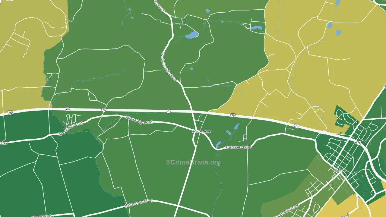 Schoeneck, PA Map of Murder Rates