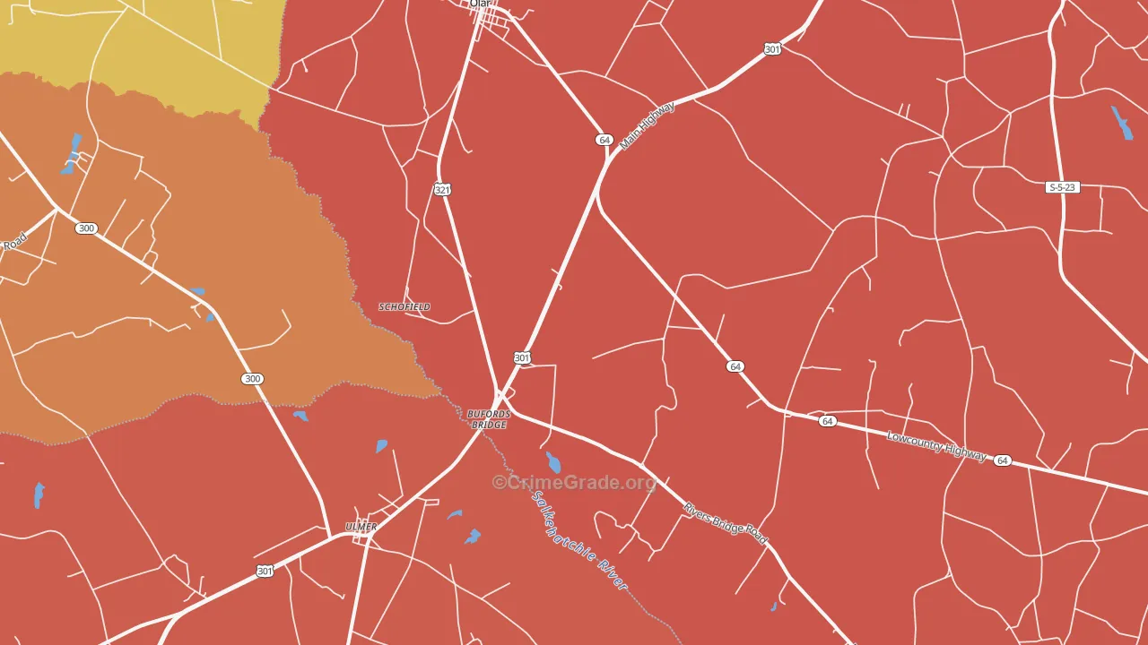 Schofield, SC Map of Murder Rates