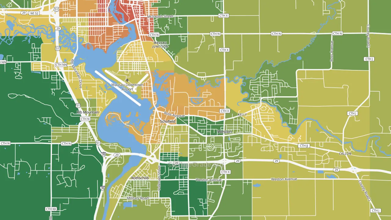 Schofield, WI Map of Murder Rates