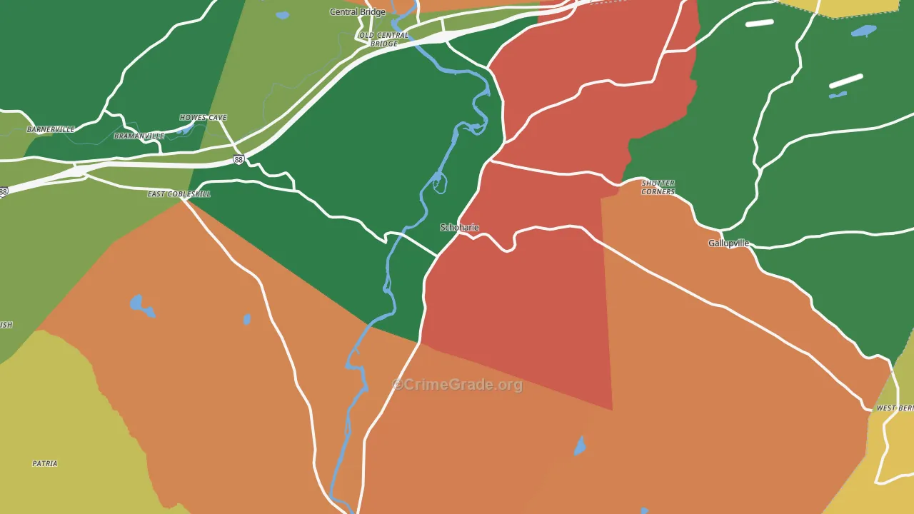 Schoharie, NY Map of Murder Rates
