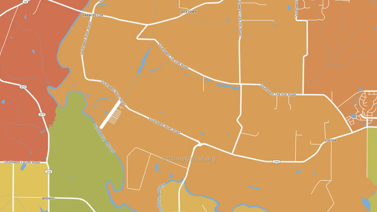 Scholls, OR Map of Murder Rates