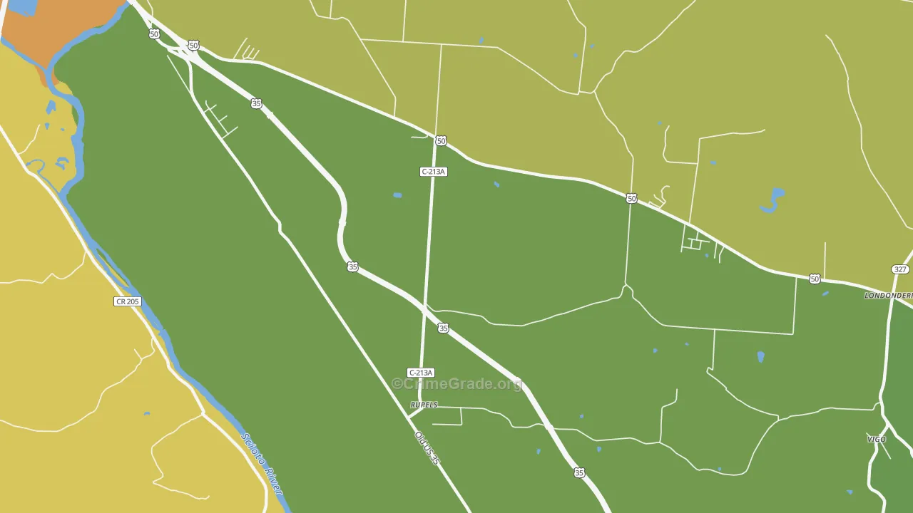Schooleys, OH Map of Murder Rates