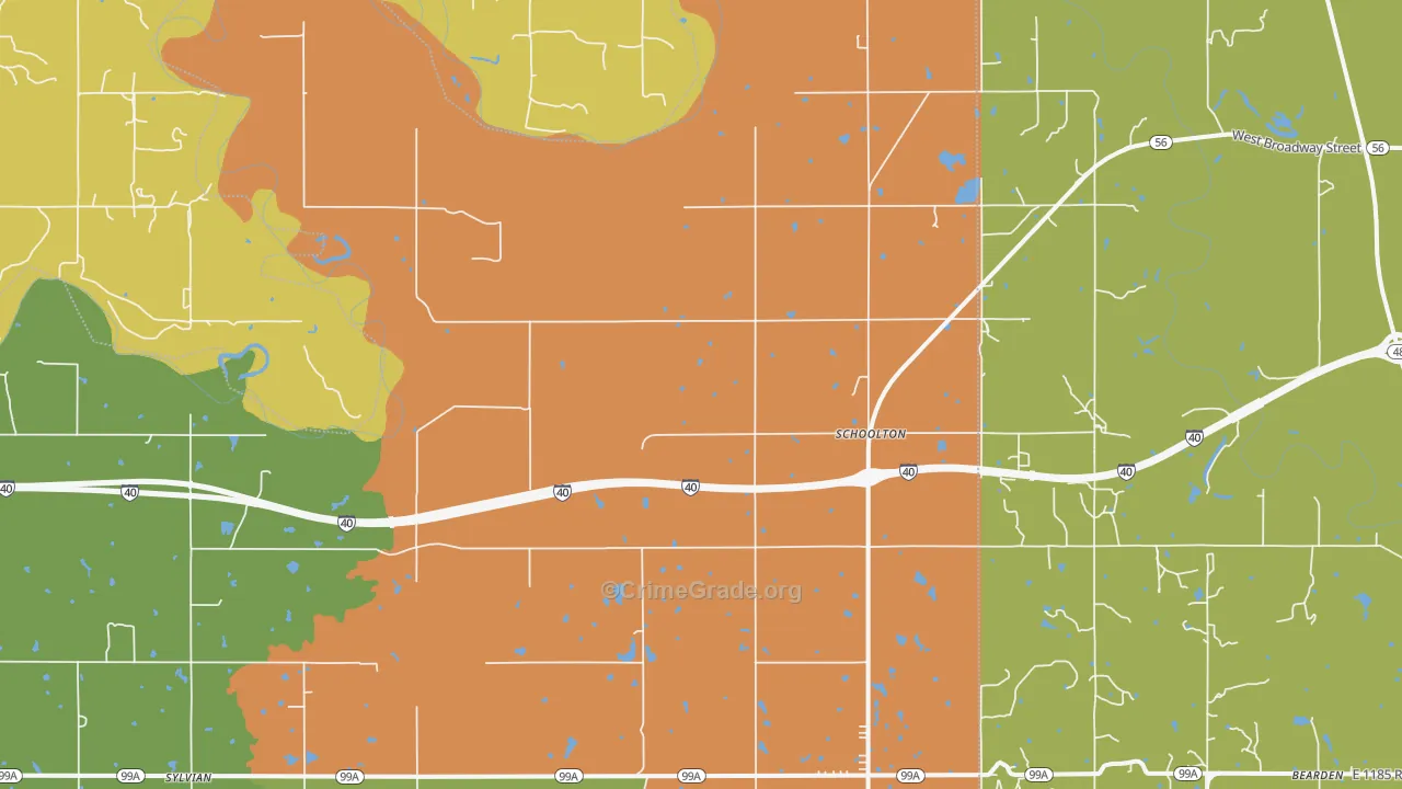 Schoolton, OK Map of Murder Rates