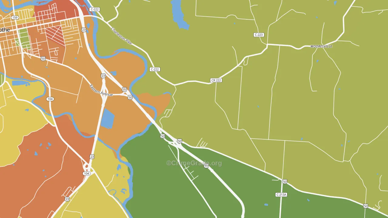 Schrader, OH Map of Murder Rates