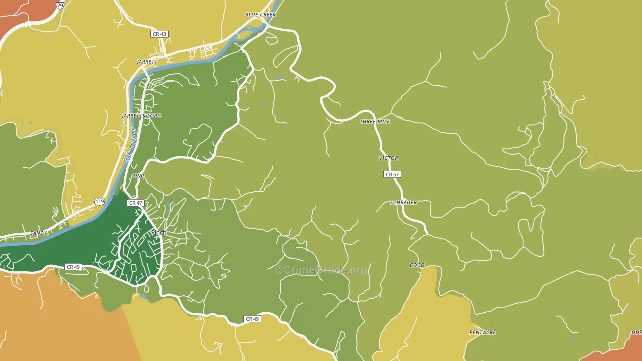 Schrader, WV Map of Murder Rates