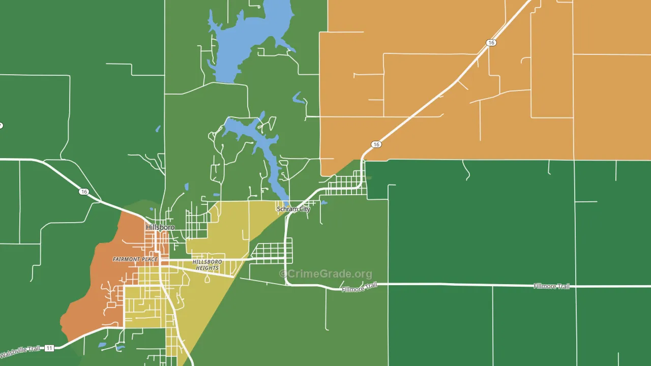 Schram City, IL Map of Murder Rates